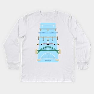 Bridges of the Tyne Kids Long Sleeve T-Shirt